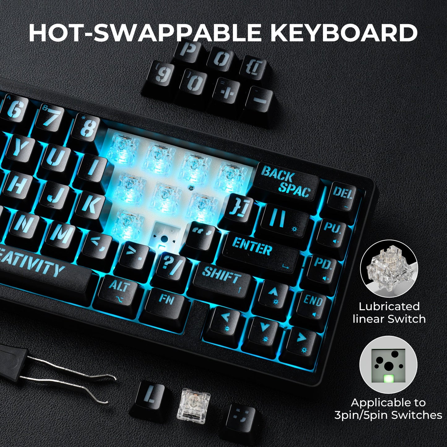 XVX M67 JadeStone Miami Tri-Mode RGB Mechanical Keyboard
