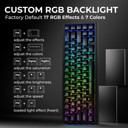 XVX M67 JadeStone Miami Tri-Mode RGB Mechanical Keyboard