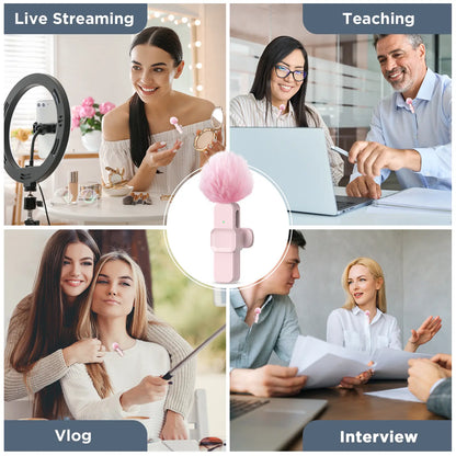 Hitozon Wireless Lavalier Microphone - Effortless Plug-and-Play Mini Lapel Mic for iPhone, iPad & Android with Superior Noise Reduction for Professional Video & Podcasting