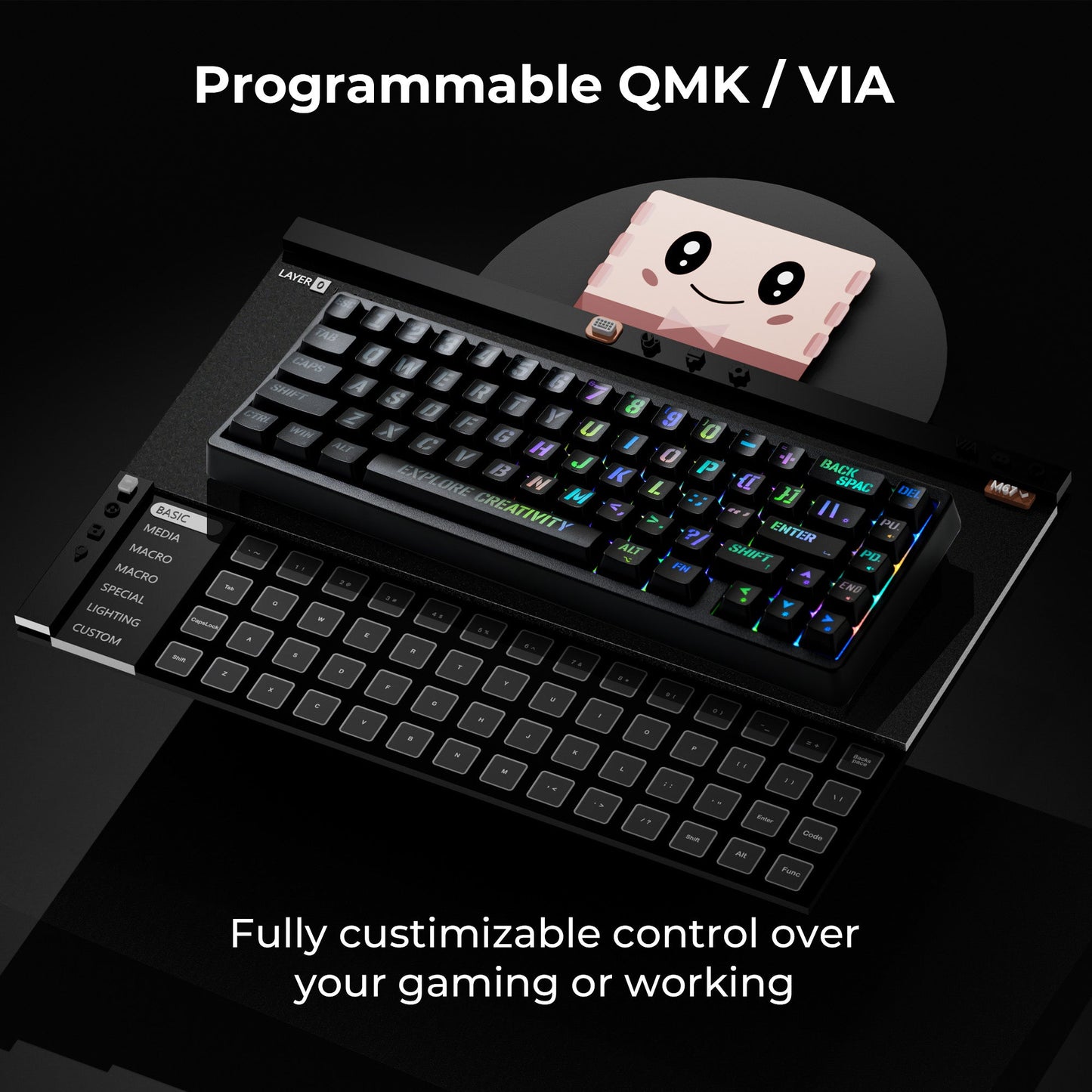 XVX M67 JadeStone Miami Tri-Mode RGB Mechanical Keyboard