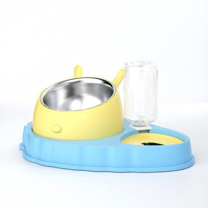 Double Bowl Stainless Steel Carrots Antiskid Pet Feeding Tool Tilt Design Carrot Appearance Dog Bowl For Indoor Pets Products