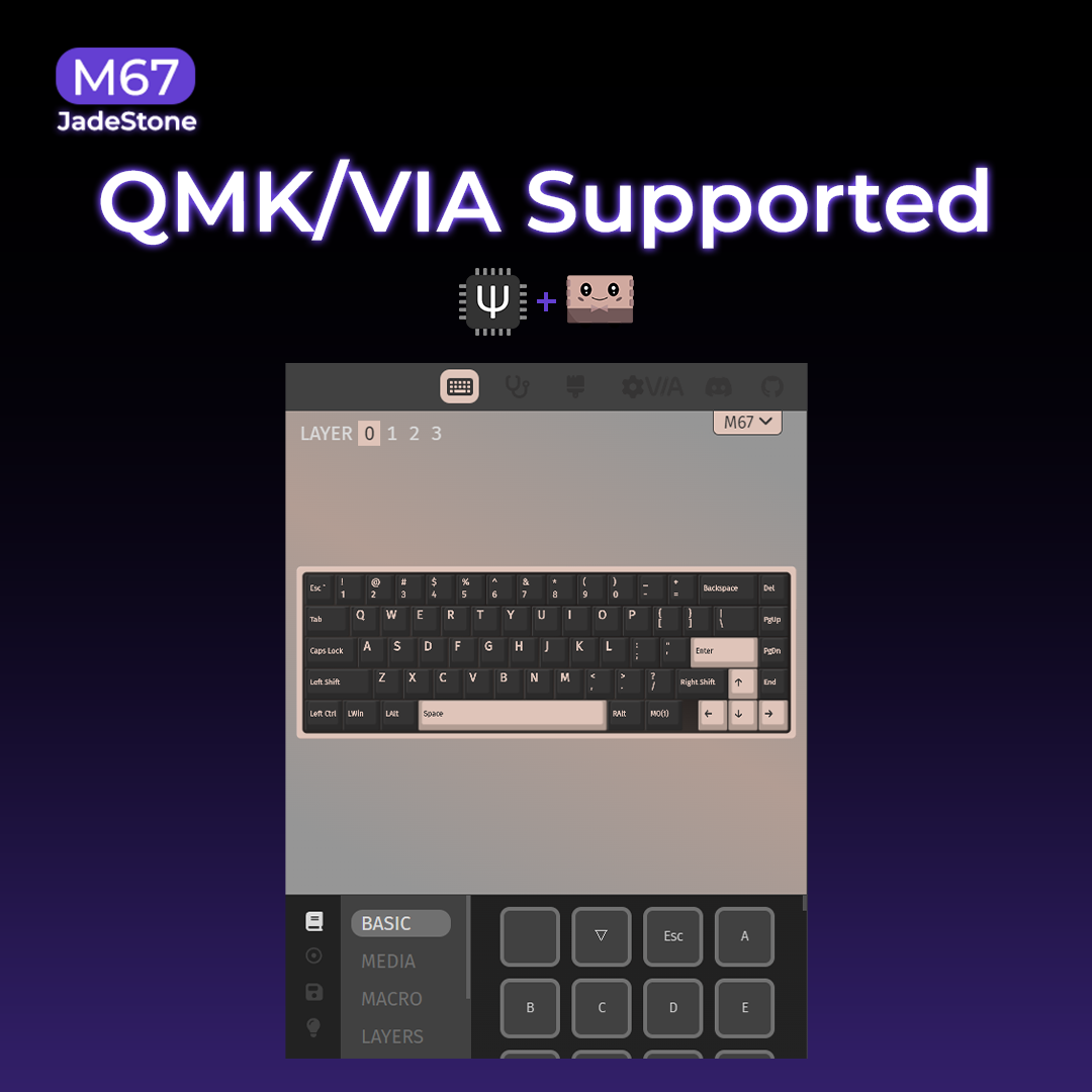 XVX M67 JadeStone Stellar White Tri-Mode RGB Mechanical Keyboard