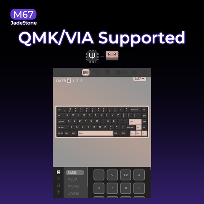 XVX M67 JadeStone Interstellar Black Tri-Mode RGB Mechanical Keyboard