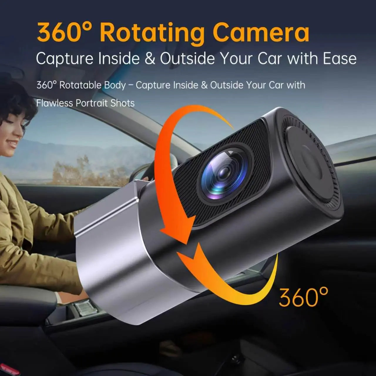 Capture Every Moment with the Wired Wifi Dash Cam 1080P HD - 360° Rotatable Mini Car Camera Featuring Night Vision and 24-Hour Parking Monitor