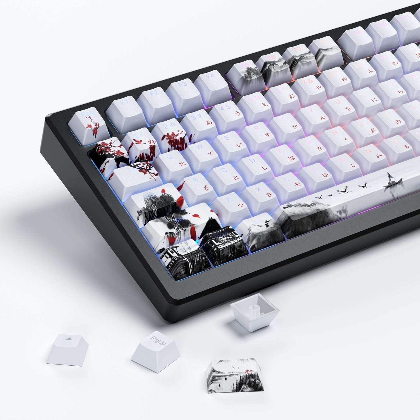 XVX Plum Blossom Cherry Profile Double-Shot Dye-Sub PBT Keycap Set (127-Key)