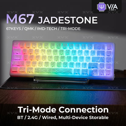 XVX M67 JadeStone Spider Web Tri-Mode RGB Mechanical Keyboard