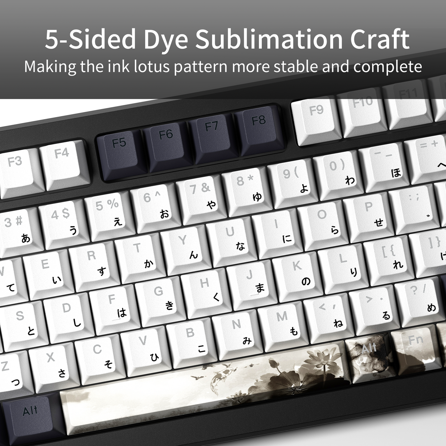 XVX Lotus Cherry Profile Shine-Through Dye-Sub PBT Keycap Set (133-Key)