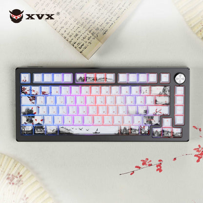 XVX Plum Blossom Cherry Profile Double-Shot Dye-Sub PBT Keycap Set (127-Key)
