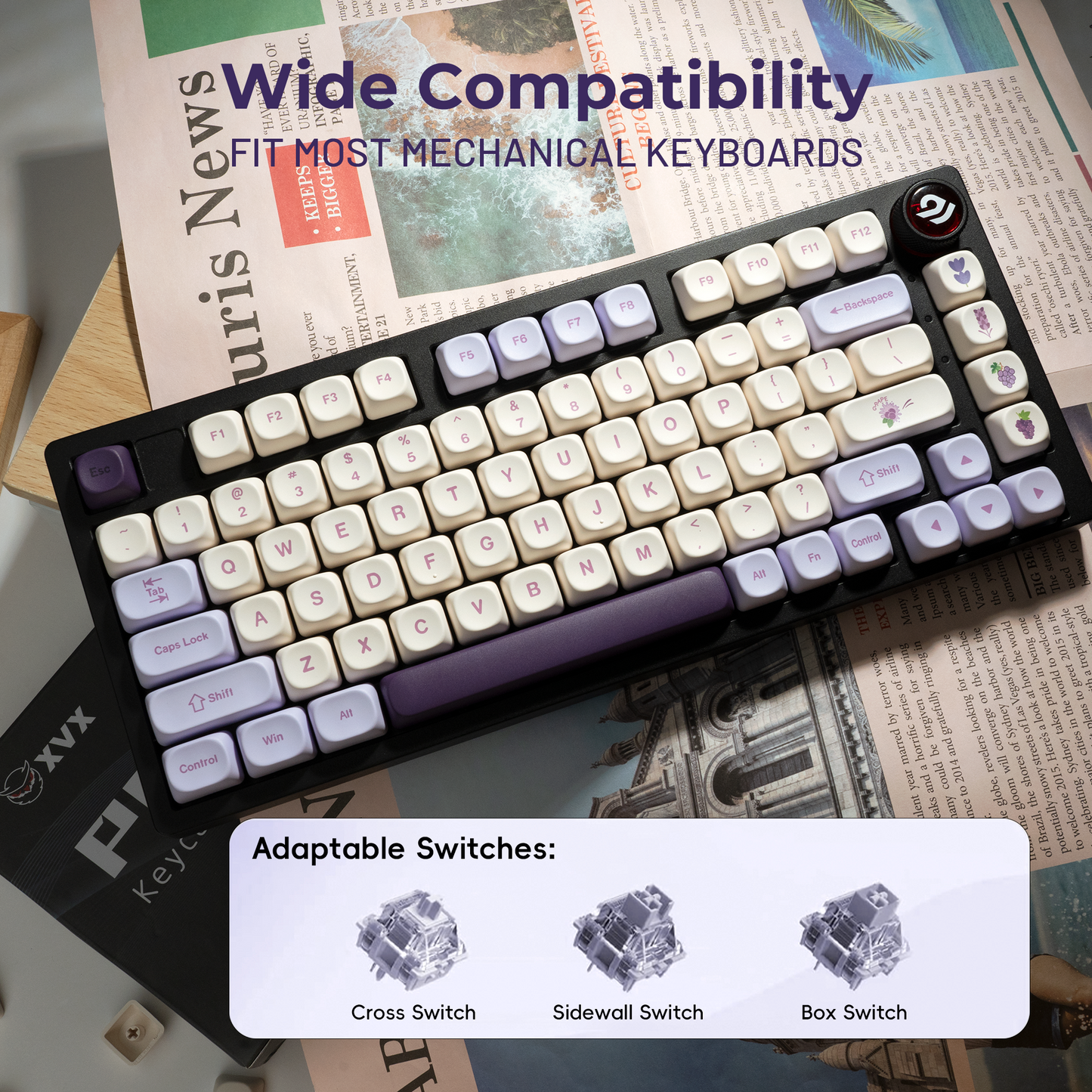 XVX Purple Grapes MOA Profile Dye-Sublimation 143-Key PBT Keycap Set