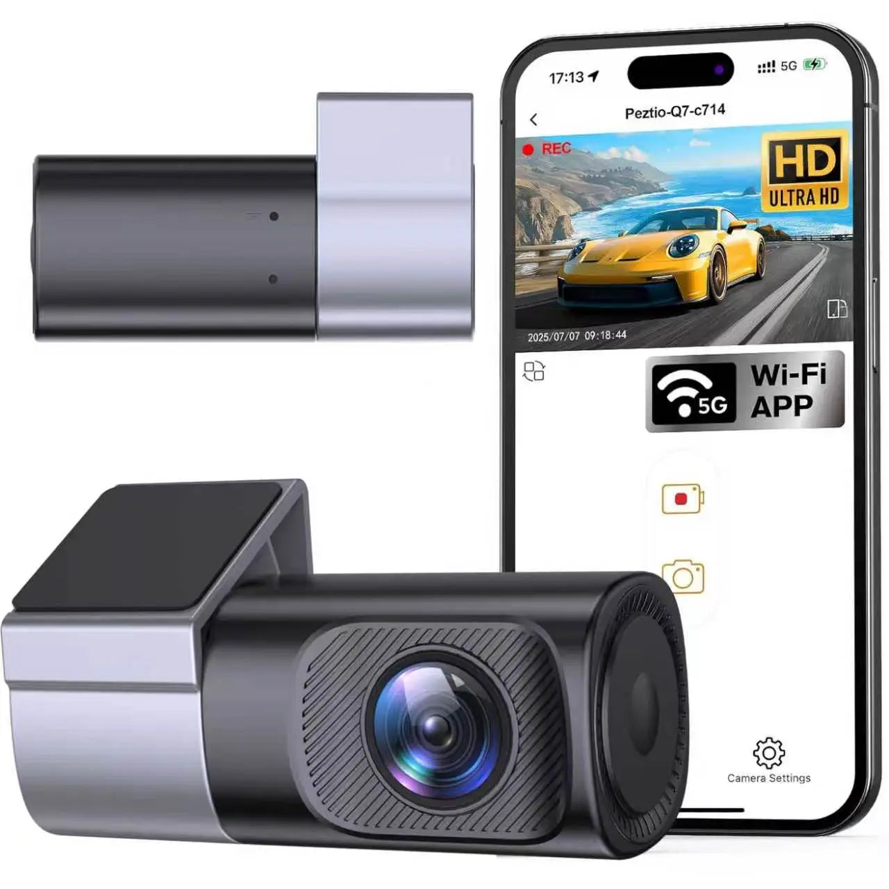 Capture Every Moment with the Wired Wifi Dash Cam 1080P HD - 360° Rotatable Mini Car Camera Featuring Night Vision and 24-Hour Parking Monitor