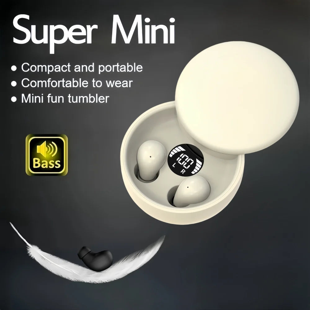 Experience Unmatched Sound Quality with SK26 TWS Wireless Bluetooth 5.4 Earbuds - Invisible Sleep Earphones with Mic and Noise Cancellation