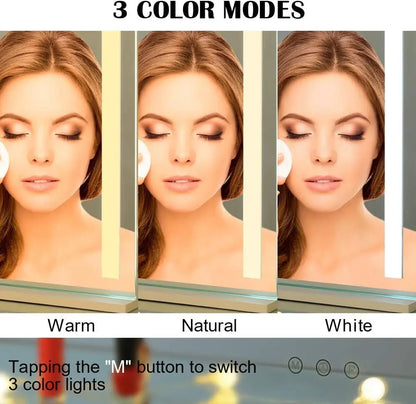 Illuminate Your Beauty with the 3-in-1 Lighted Vanity Makeup Mirror - 15X Magnification, Smart Touch Control & 360° Rotation