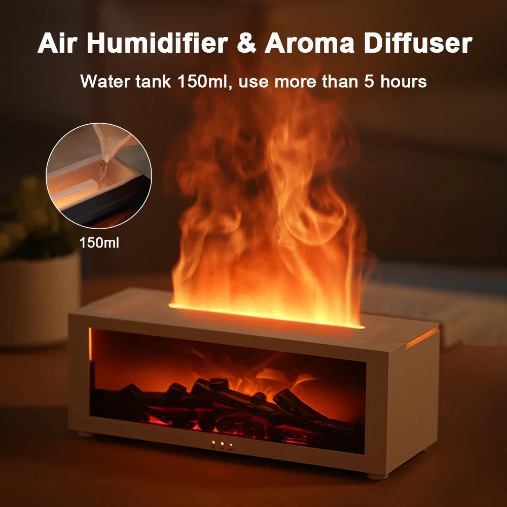 Transform Your Space with Our Flame Aroma Humidifier – Essential Oil Diffuser with Night Light for Ultimate Relaxation