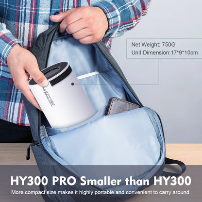 Experience the Future of Home Entertainment with the HY300 PRO 8K Android Projector - 290 ANSI, Dual Wifi6, and Stunning 1280x720P Resolution!
