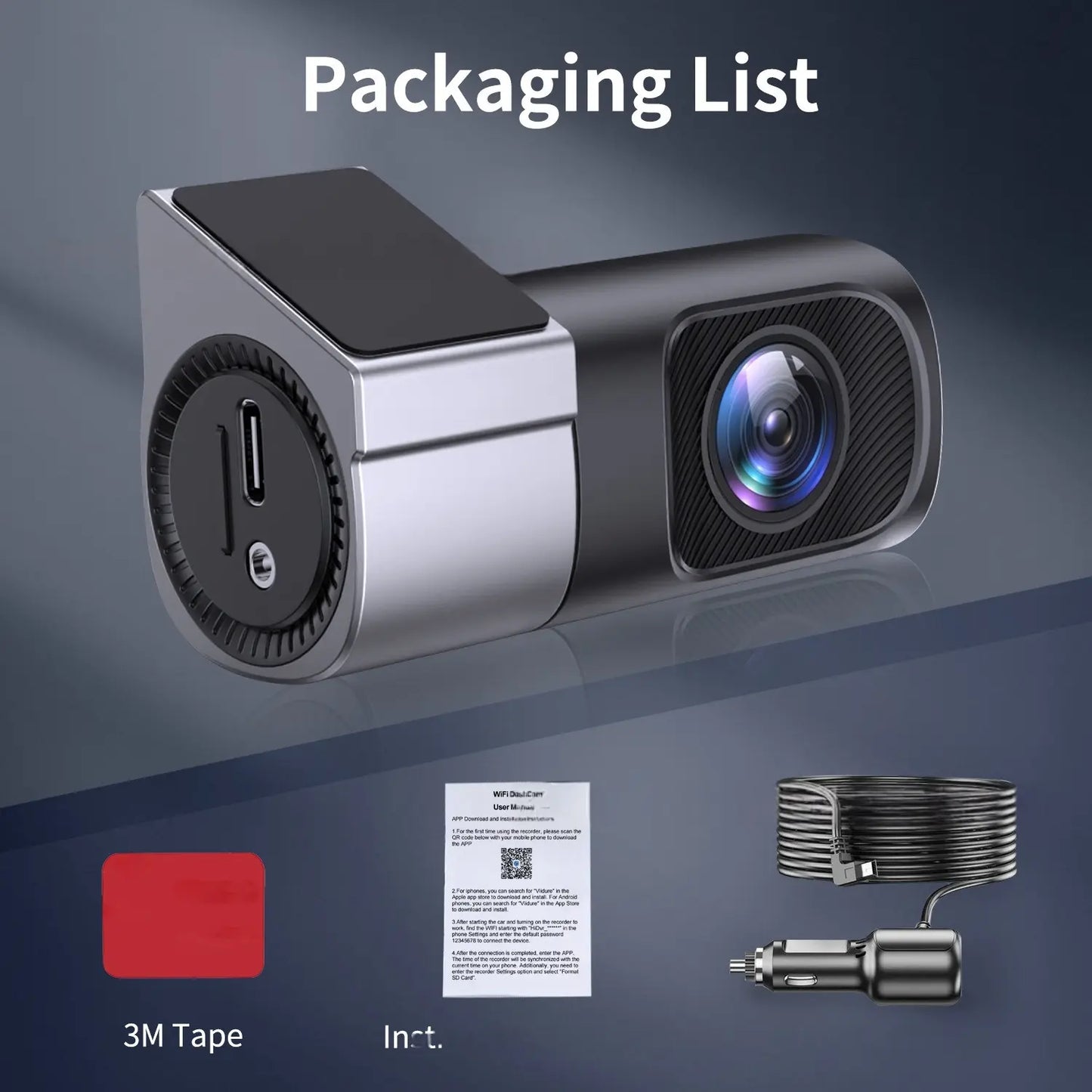 Capture Every Moment with the Wired Wifi Dash Cam 1080P HD - 360° Rotatable Mini Car Camera Featuring Night Vision and 24-Hour Parking Monitor