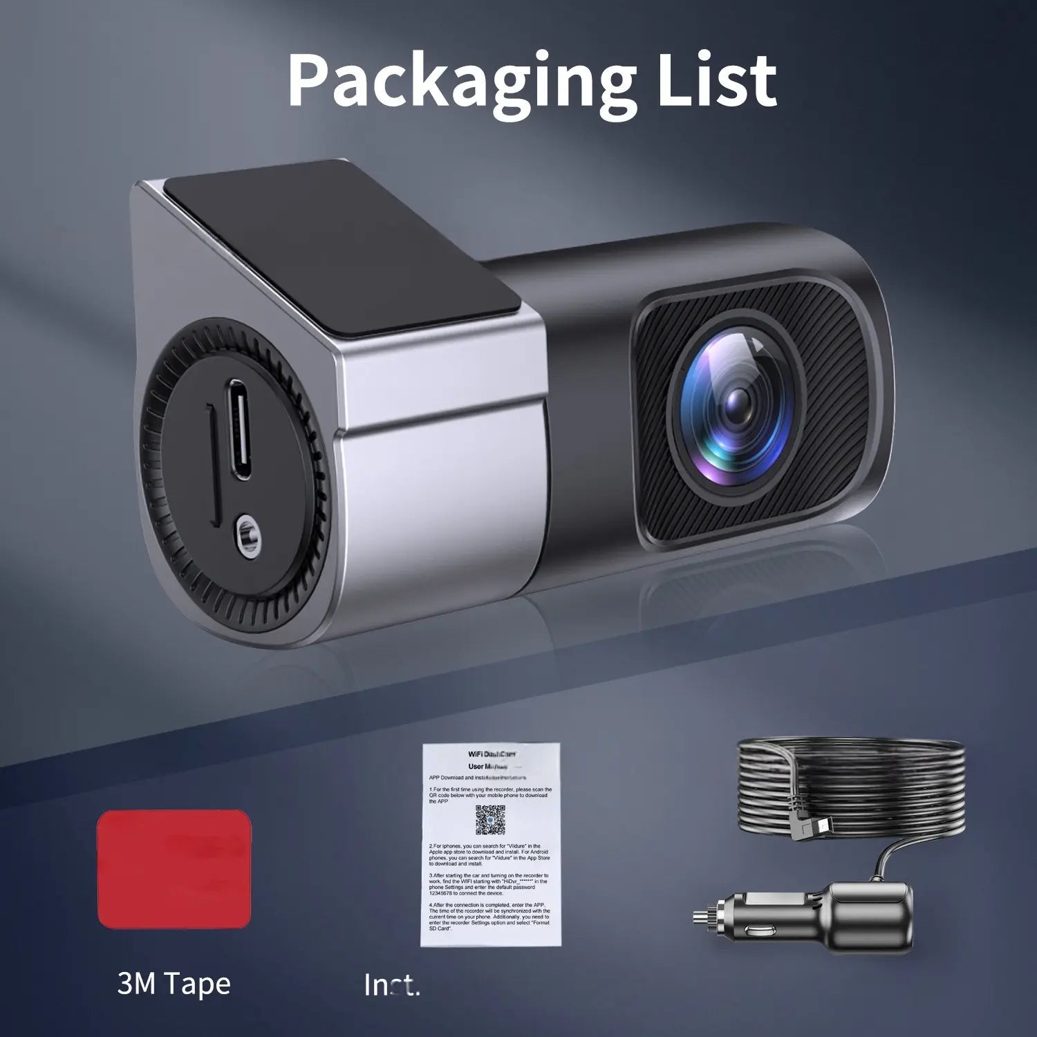 Capture Every Moment with the Wired Wifi Dash Cam 1080P HD - 360° Rotatable Mini Car Camera Featuring Night Vision and 24-Hour Parking Monitor