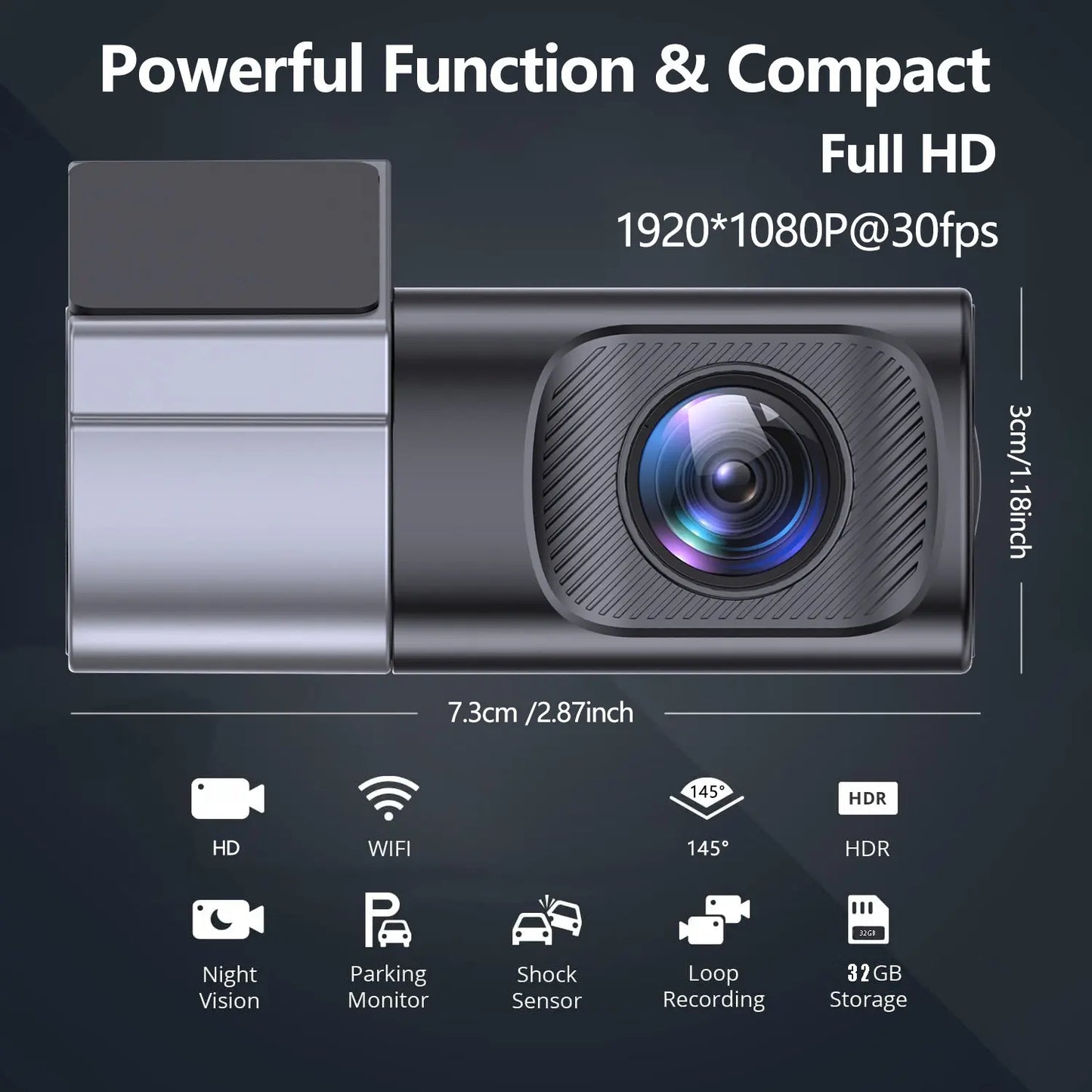 Capture Every Moment with the Wired Wifi Dash Cam 1080P HD - 360° Rotatable Mini Car Camera Featuring Night Vision and 24-Hour Parking Monitor