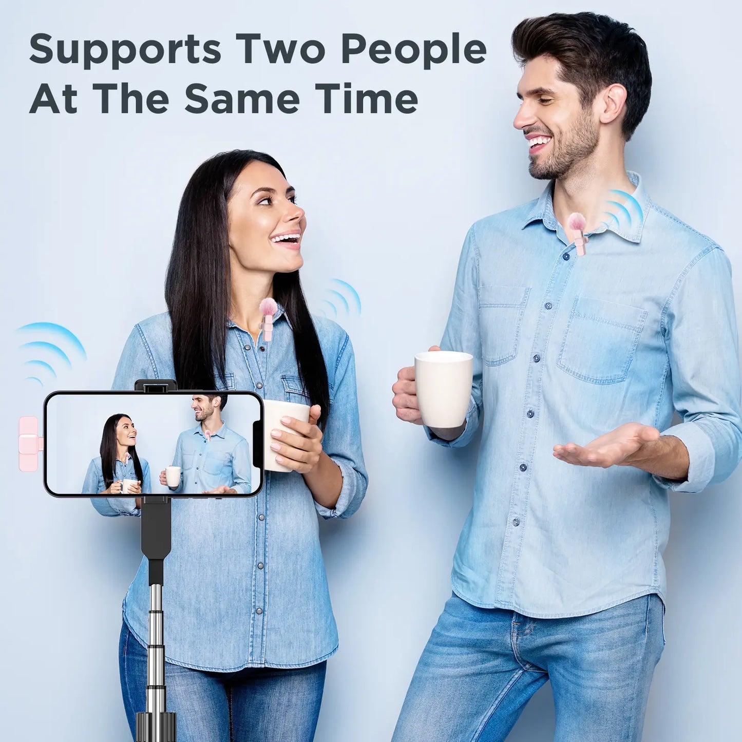 Hitozon Wireless Lavalier Microphone - Effortless Plug-and-Play Mini Lapel Mic for iPhone, iPad & Android with Superior Noise Reduction for Professional Video & Podcasting