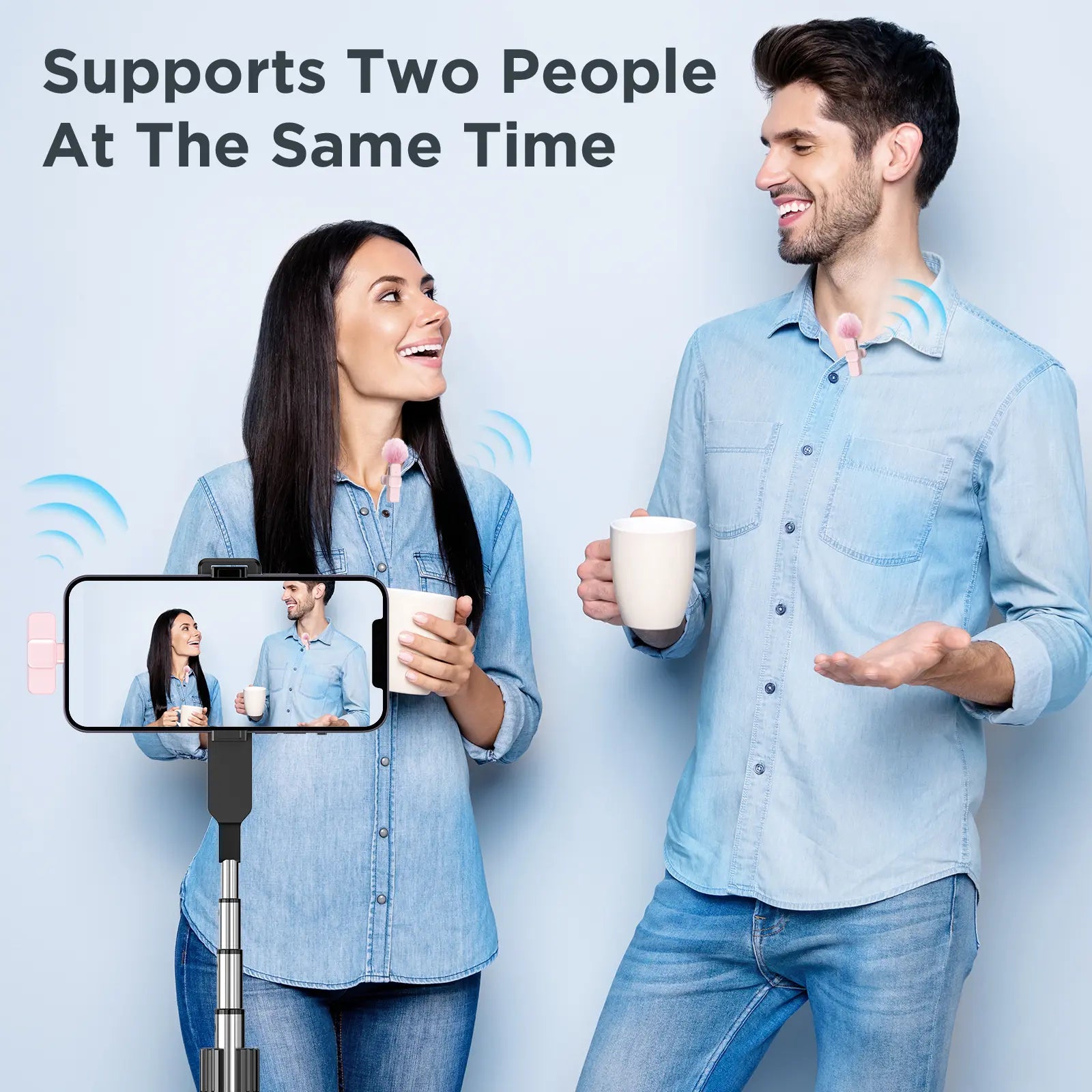 Hitozon Wireless Lavalier Microphone - Effortless Plug-and-Play Mini Lapel Mic for iPhone, iPad & Android with Superior Noise Reduction for Professional Video & Podcasting
